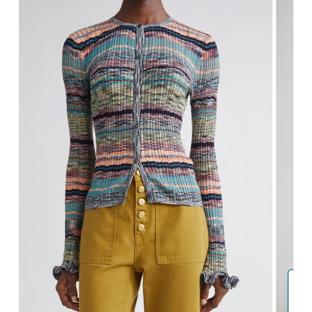 Ulla Johnson Lex Ruffle Space Dye Cardigan